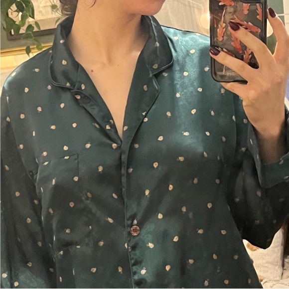 Vintage emerald green sleep shirt - Picture 1 of 3